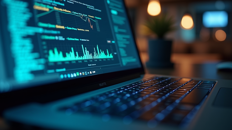 Close-up view of a laptop screen displaying cybersecurity software