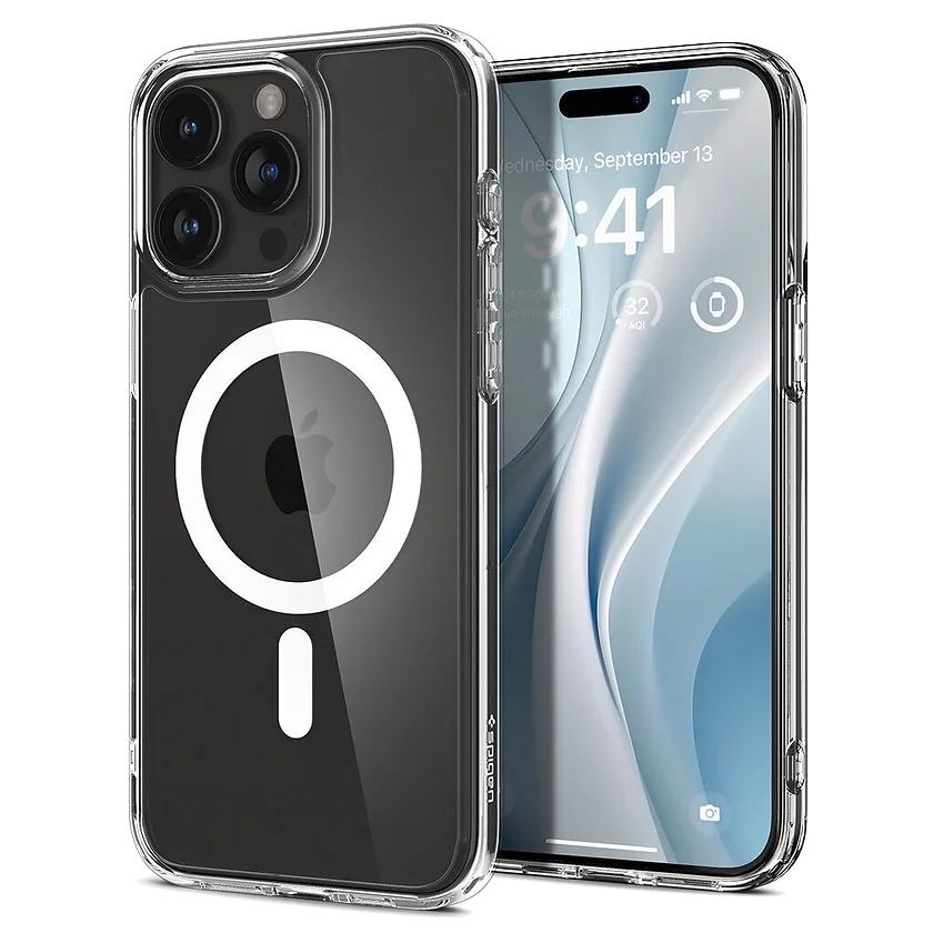 Miniatura: Spigen iPhone 6.1" 15 Pro (2023) Phone Case Crystal Hybrid MagFit White