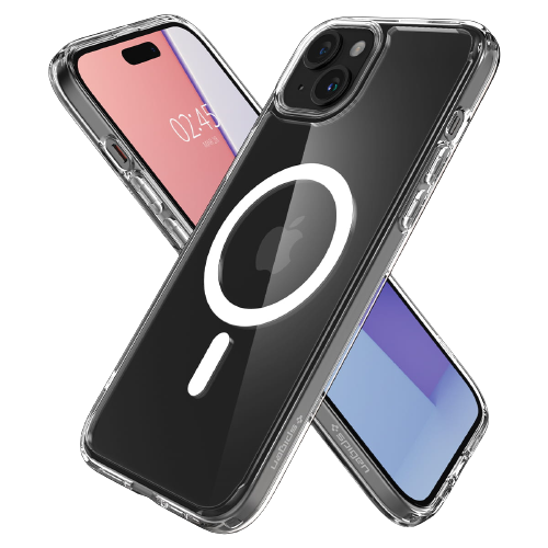 Miniatura: Spigen iPhone 15 6.1"  (2023) Phone Case Crystal Hybrid Magfit White