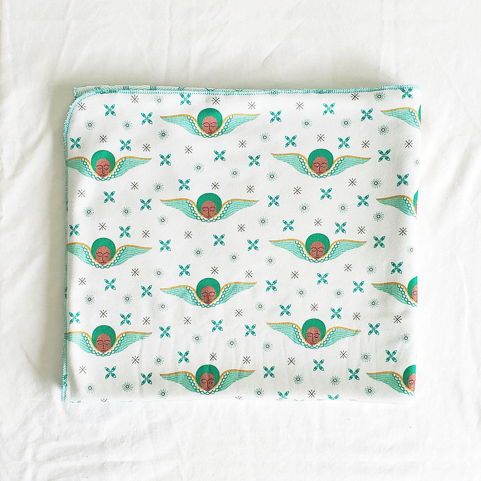 Thumbnail: Organic Cotton Knit Baby Angel Blanket Green