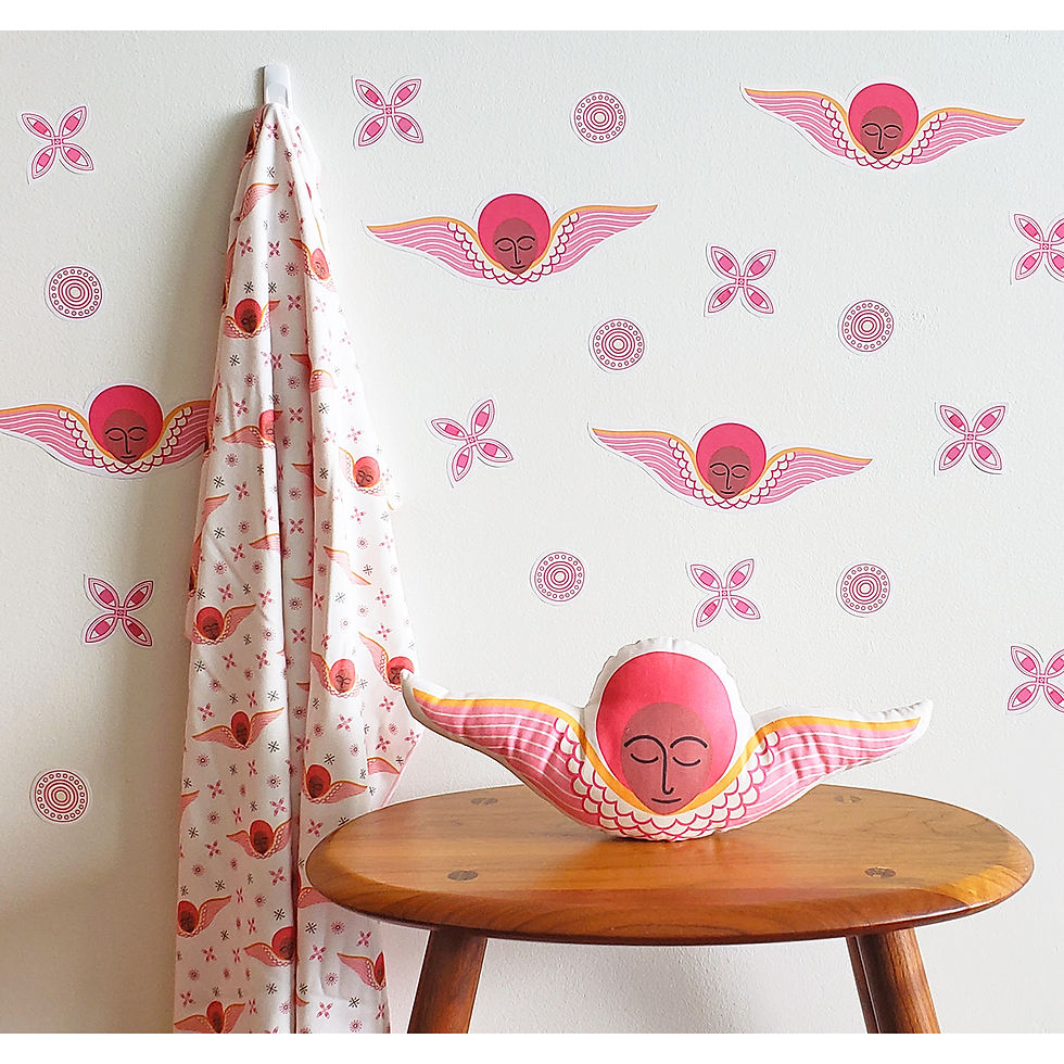 Thumbnail: Organic Cotton Knit Pink Baby Angel Blanket