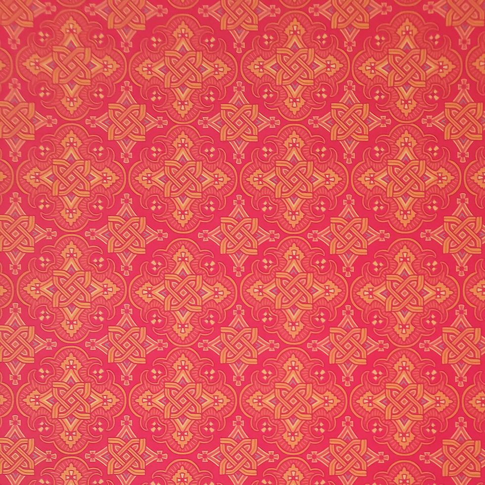 Thumbnail: Meskel Pattern Gift Wrap - Coral