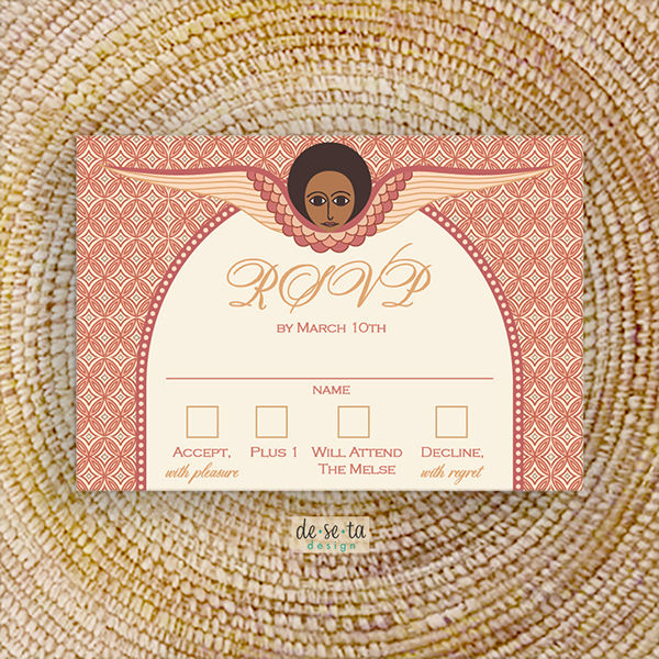 Thumbnail: Lovebirds in Paradise, Cream/Coral - Invitation Suite
