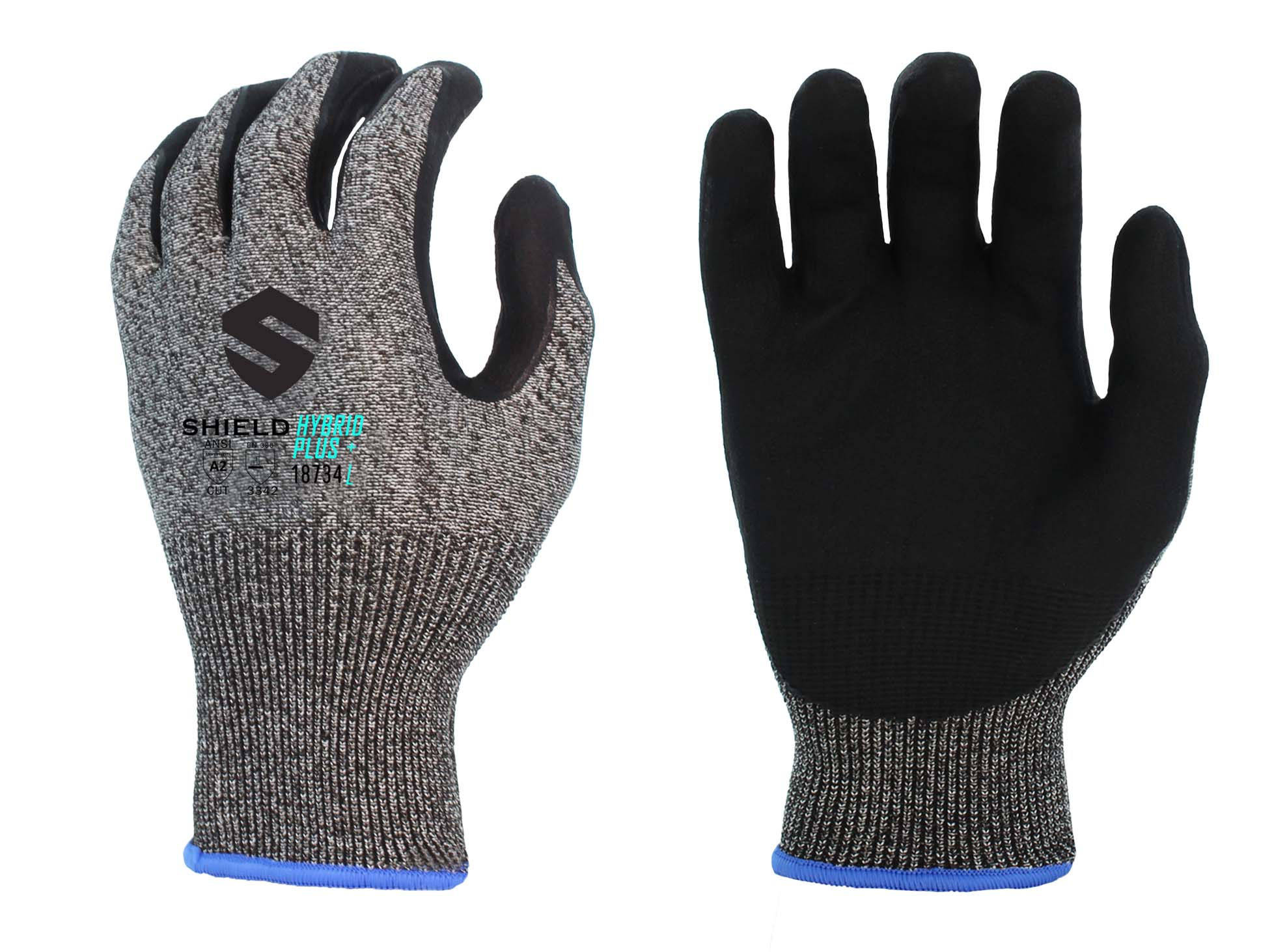 Shield Hybrid Plus® Microfoam Nitrile & Water Based PU Coating, ANSI A2 - 18734