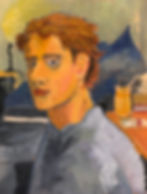 oil painting portrait of young man in the manner of Vincent Van Gogh