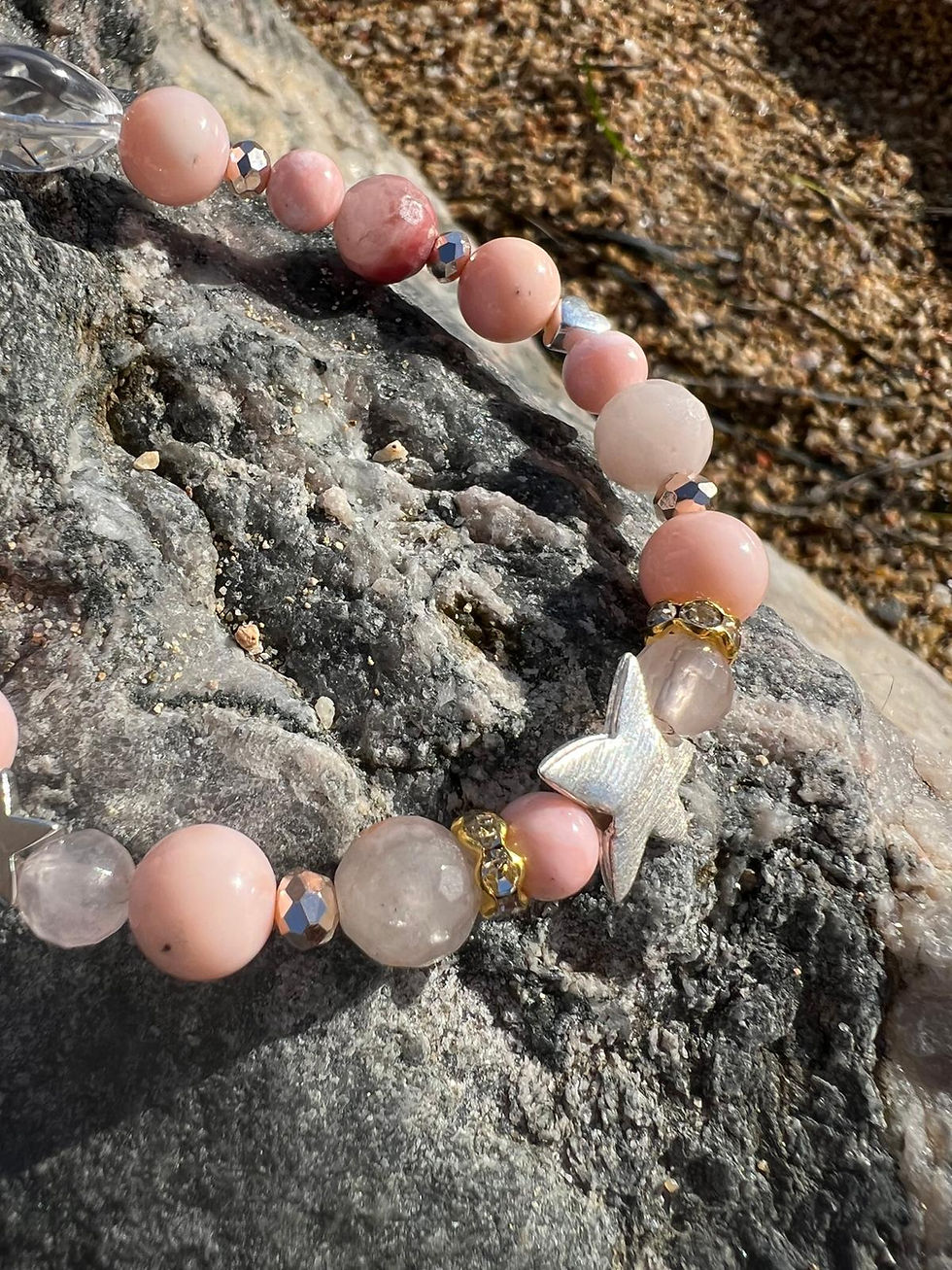 Miniaturbild: Glücksarmband - GIBT HALT, FÖRDERT KLARHEIT, RUHE, ROSA OPALIT