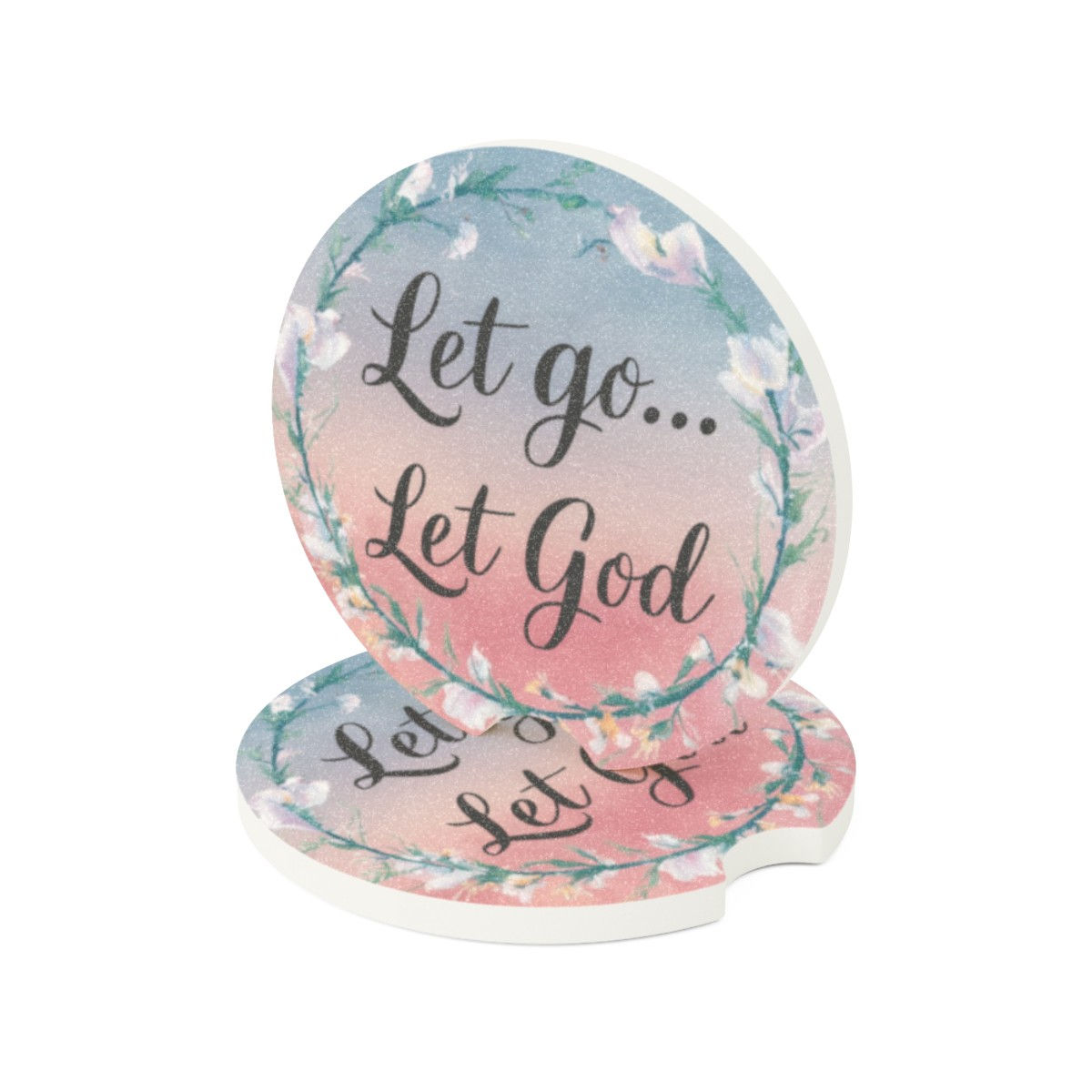 Let Go Let GOD Soapstone Car Coaster