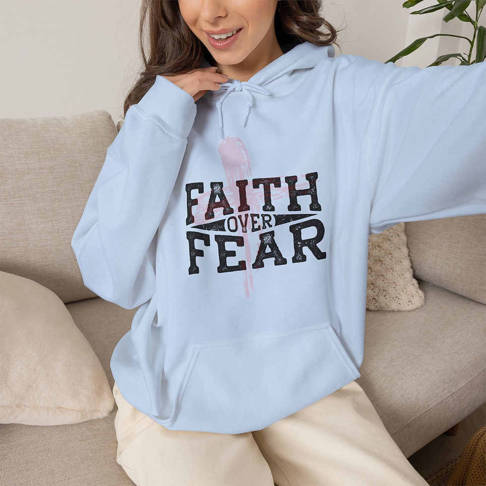 Thumbnail: Faith over Fear w/ Cross - Hoodied Sweatshirt {Gildan · 18500}  4 Colors