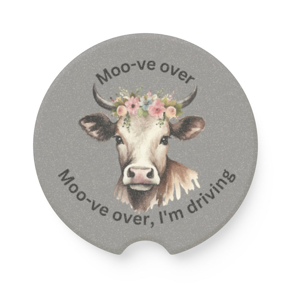 Mooo-ve Over II Soapstone Car Coaster