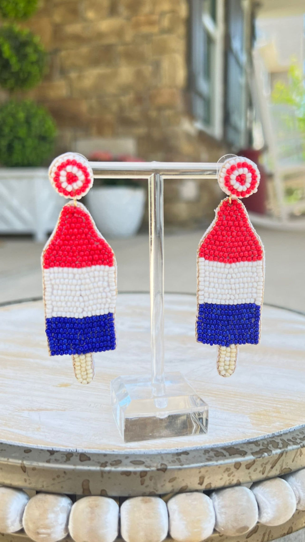 Thumbnail: Americana Popsicle Beaded Earrings