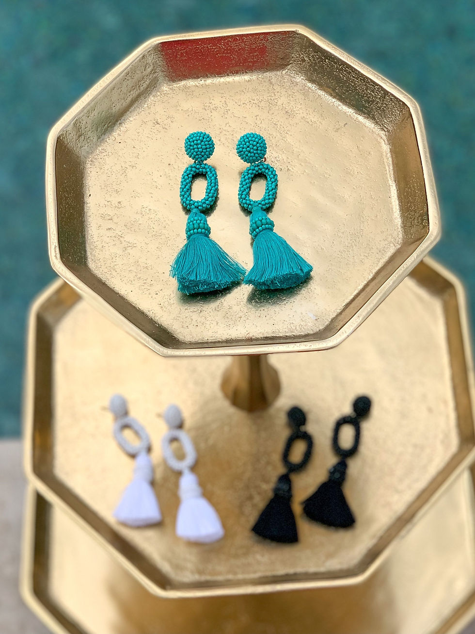 Thumbnail: Isabella Beaded Tassel Earrings