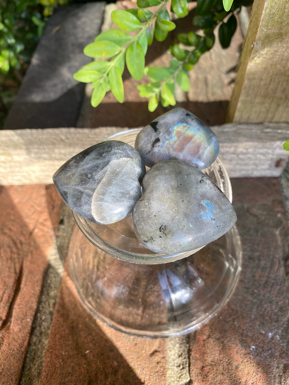Thumbnail: 3 labradorite heart / medium