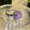 Thumbnail: Purple amethyst stone silver band ring