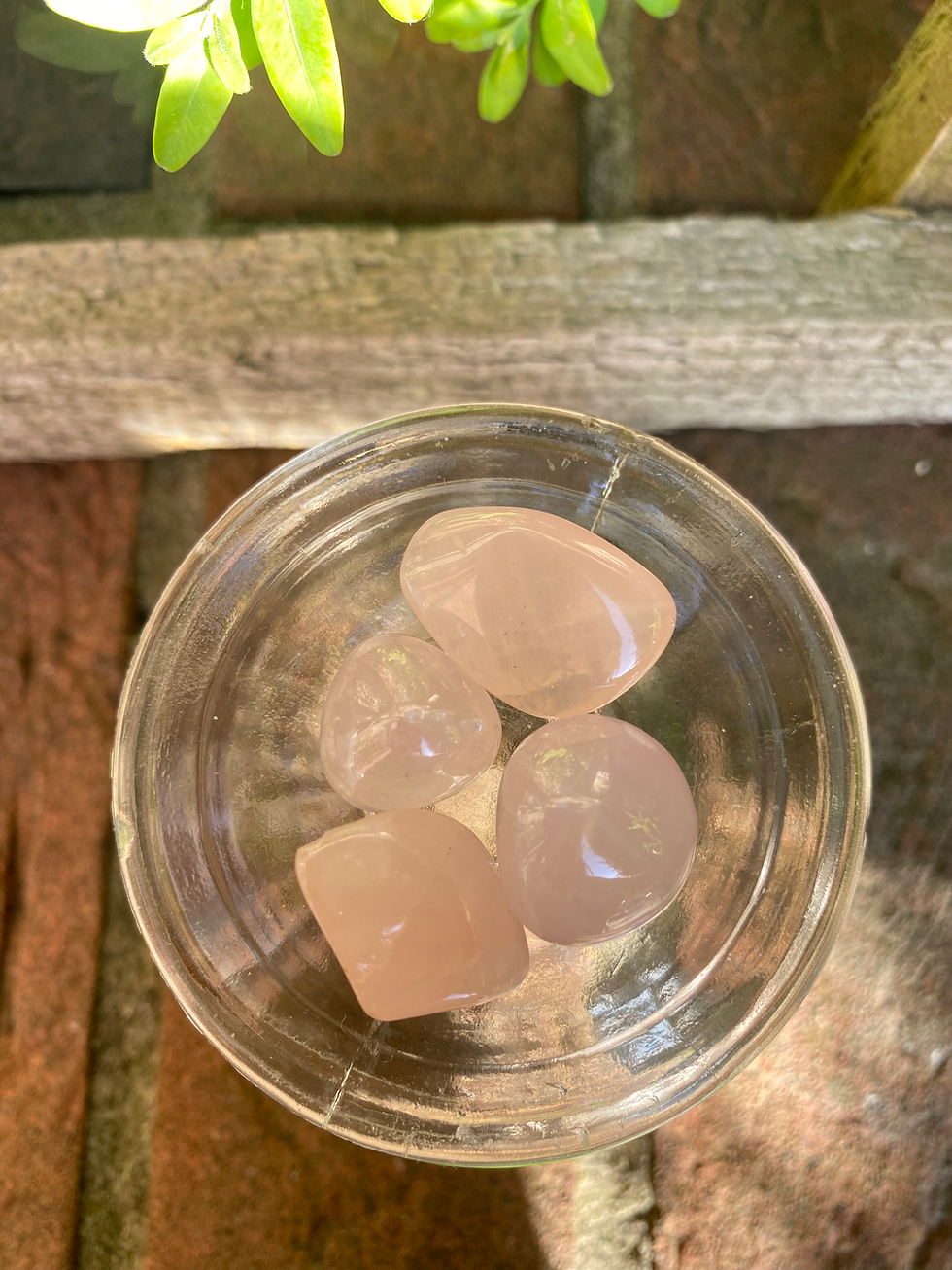 Thumbnail: 4 pink rose quartz stones / small