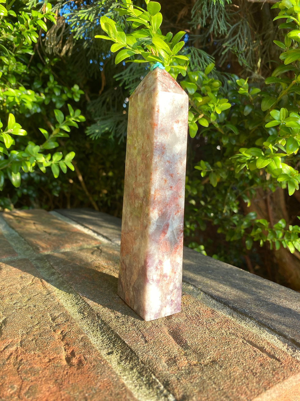 Thumbnail: Plum blossom tourmaline tower  / 310g