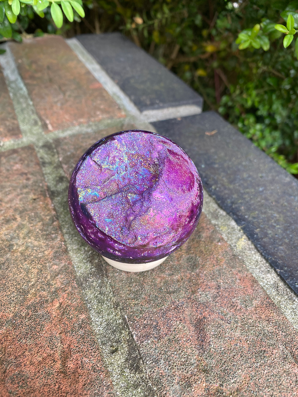 Thumbnail: Purple Aura sphalerite sphere / 58mm / 220g