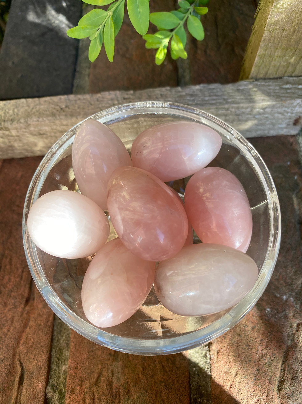 Thumbnail: 2 rose quartz egg 25mm