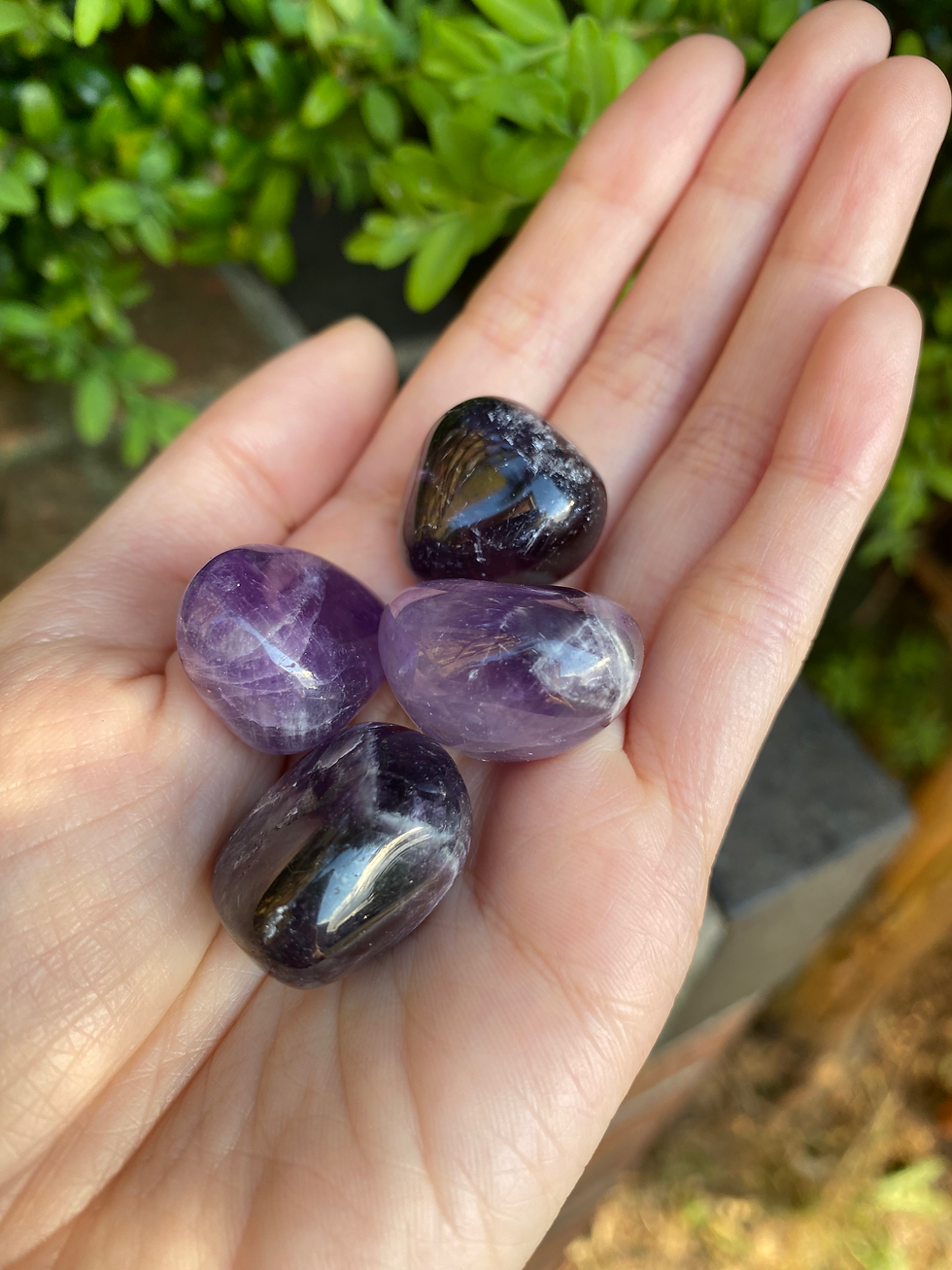 Thumbnail: 4 amethyst tumble stone / medium