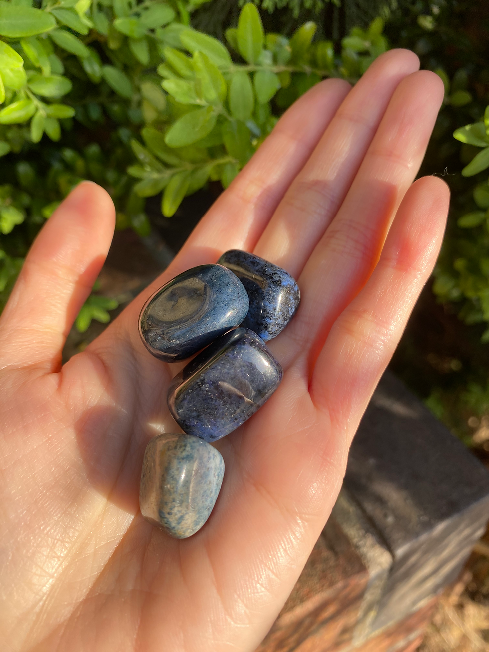 Thumbnail: 4 dumortierite tumbled stones / medium