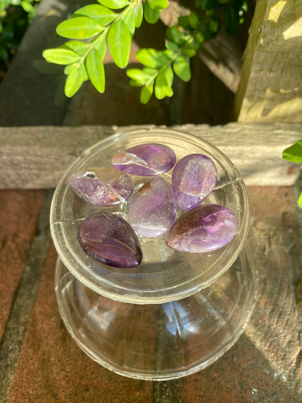 Thumbnail: 6 purple amethyst tears quartz stones / small