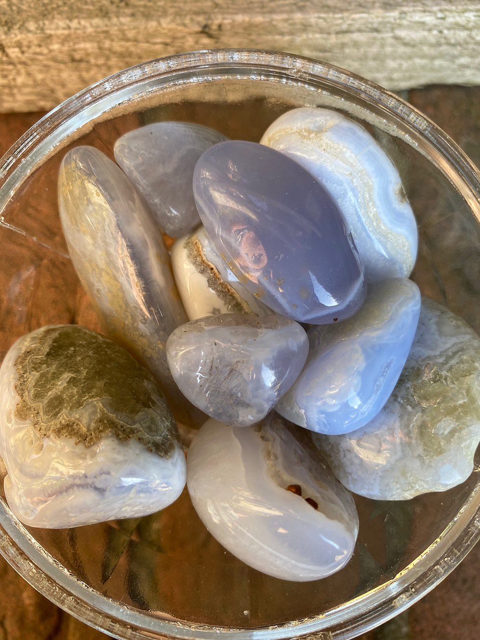 Thumbnail: 2 blue lace agate tumble stones