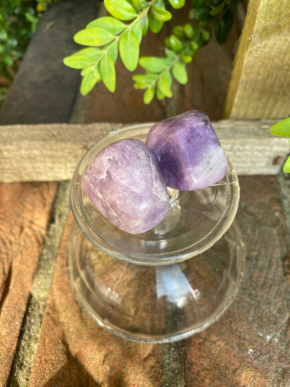 Thumbnail: 2 purple lepidolite tumble stones