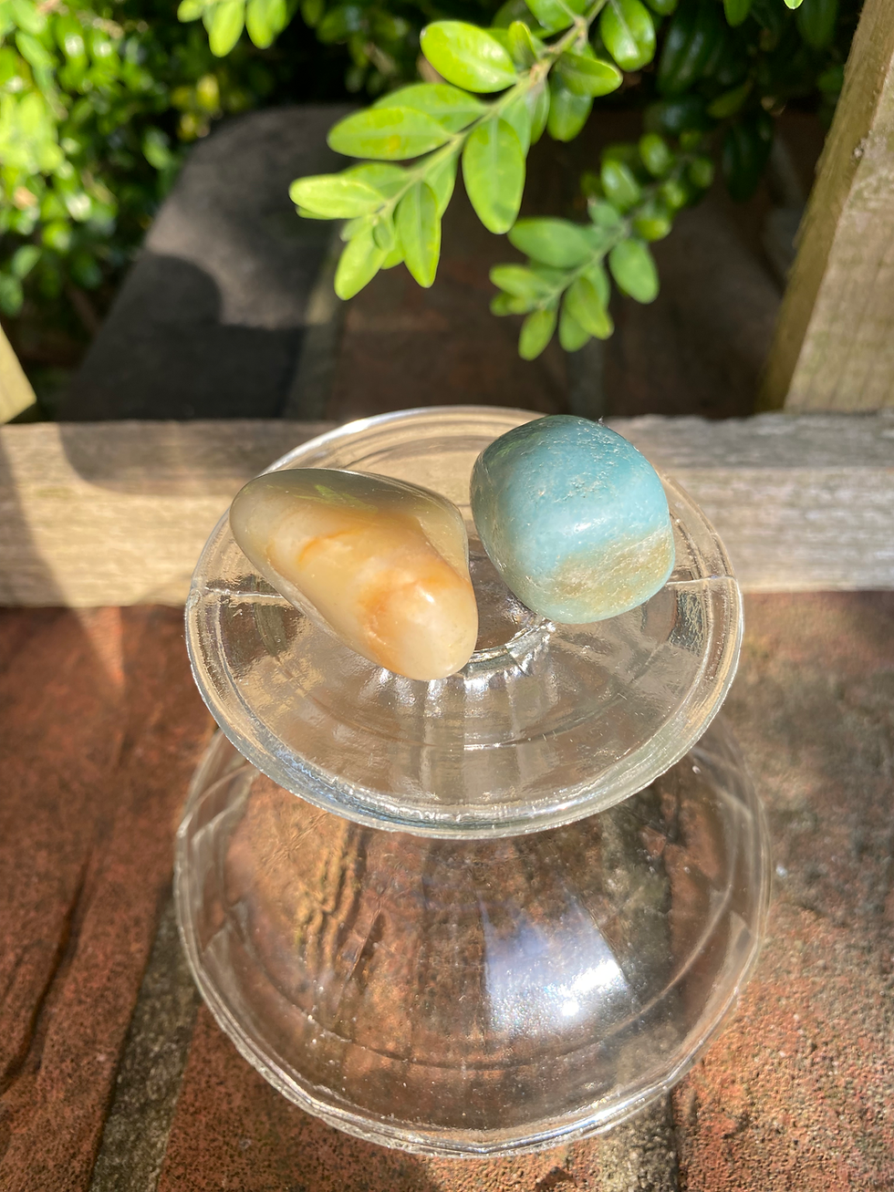 Thumbnail: 2 amazonite tumble stones