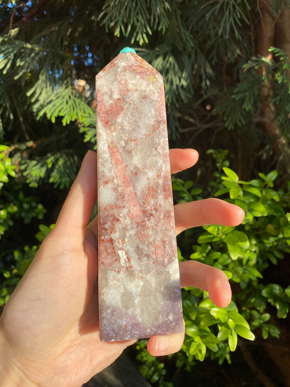 Thumbnail: Plum blossom tourmaline tower  / 310g