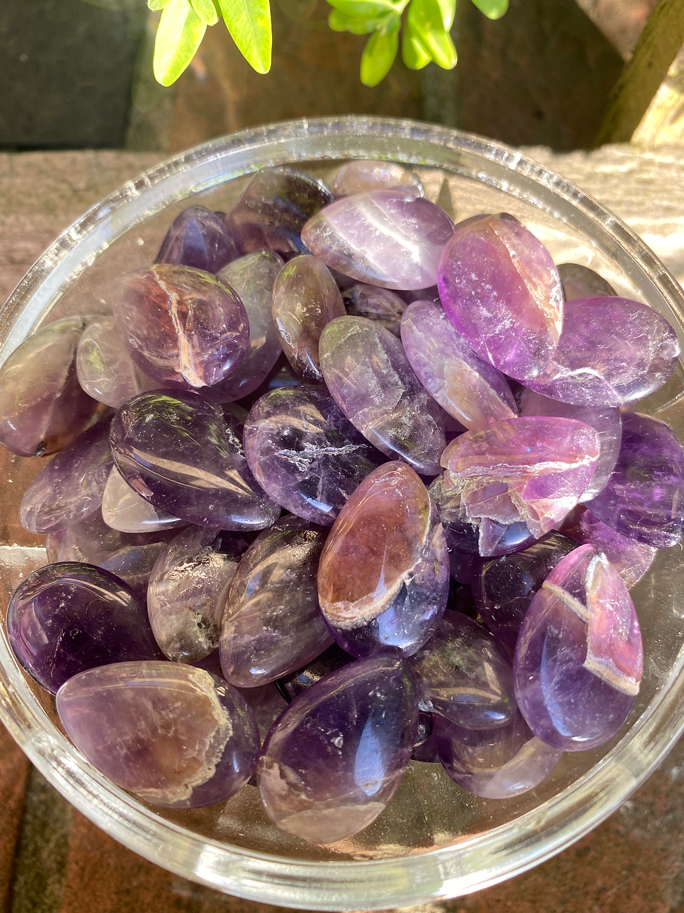 Thumbnail: 6 purple amethyst tears quartz stones / small