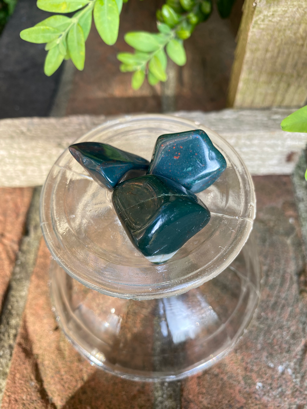 Thumbnail: 3 bloodstone tumble stones
