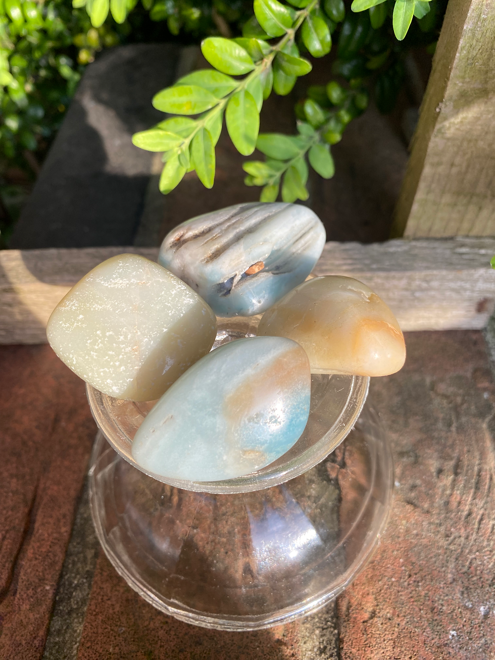 Thumbnail: 4 amazonite tumble stones