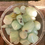Thumbnail: 2 green prehnite tumbled stones / medium