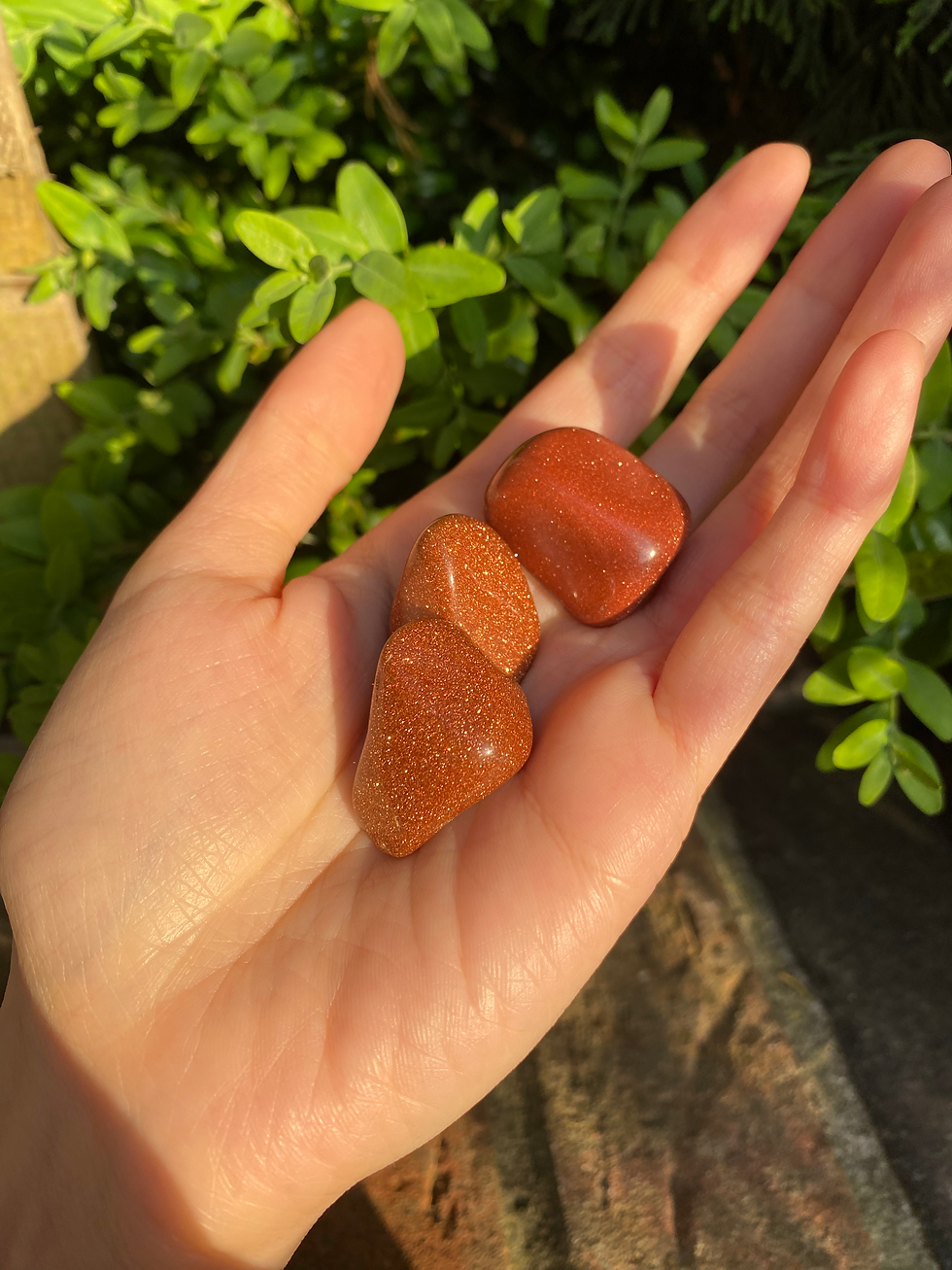 Thumbnail: 3 goldstone tumble stones