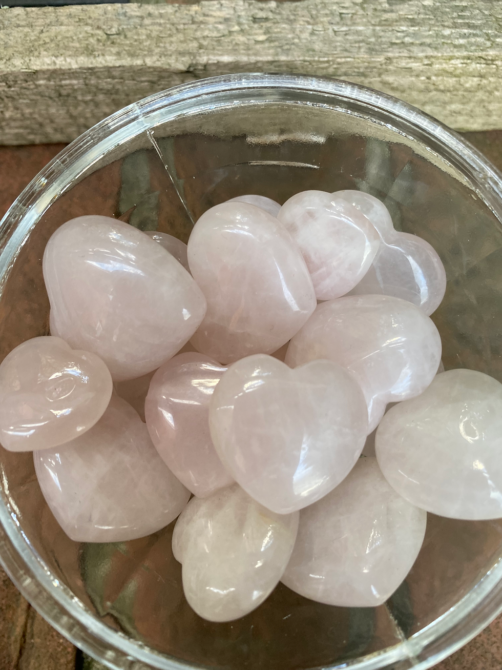 Thumbnail: 2 rose quartz heart / medium