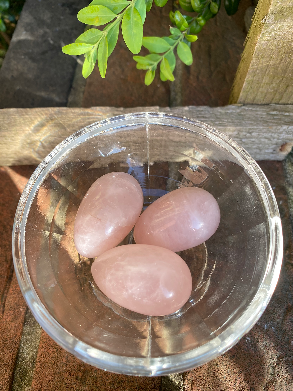 Thumbnail: 3 rose quartz egg 25mm