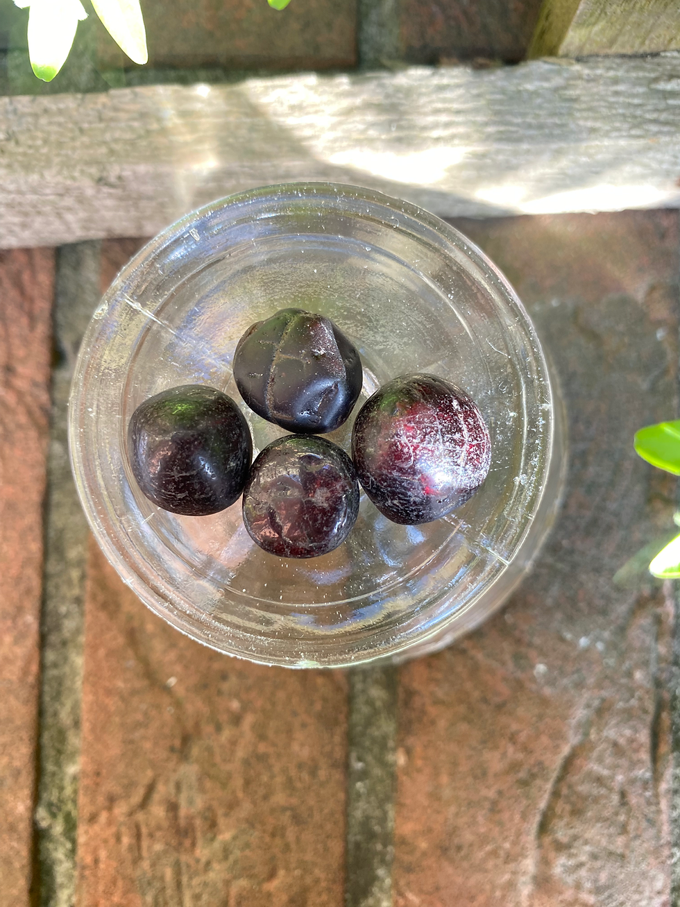 Thumbnail: 4 red garnet tumbled stones / medium