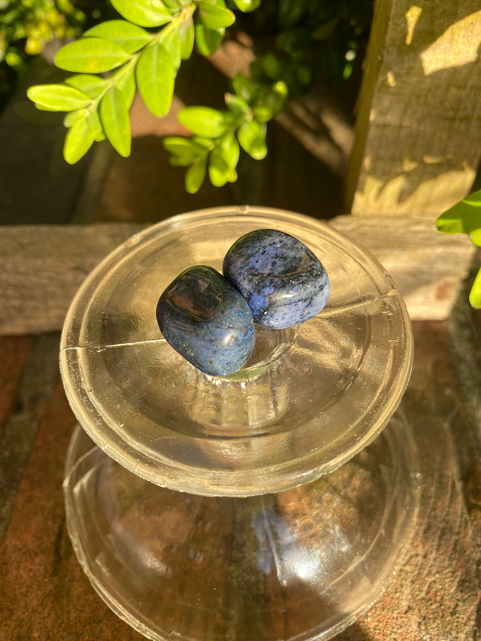 Thumbnail: 2 dumortierite tumbled stones / medium