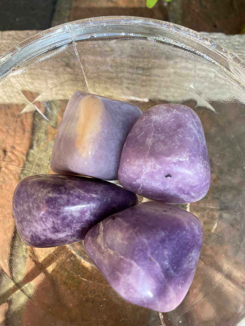 Thumbnail: 2 purple lepidolite tumble stones
