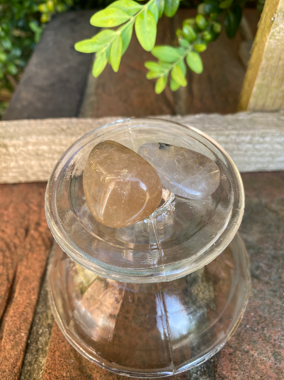Thumbnail: 2 gold rutilated quartz stones