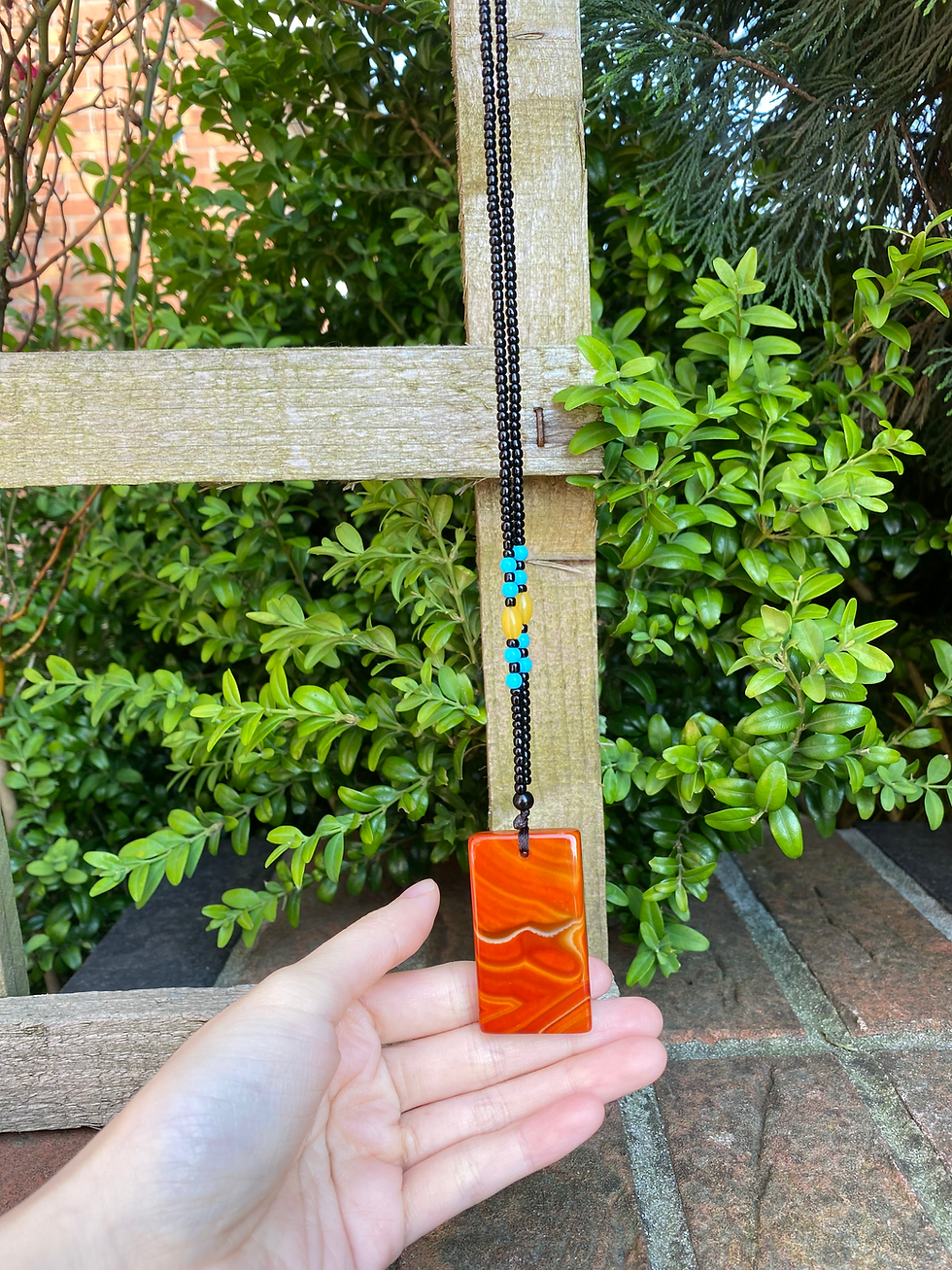 Thumbnail: Carnelian  square shape Necklace