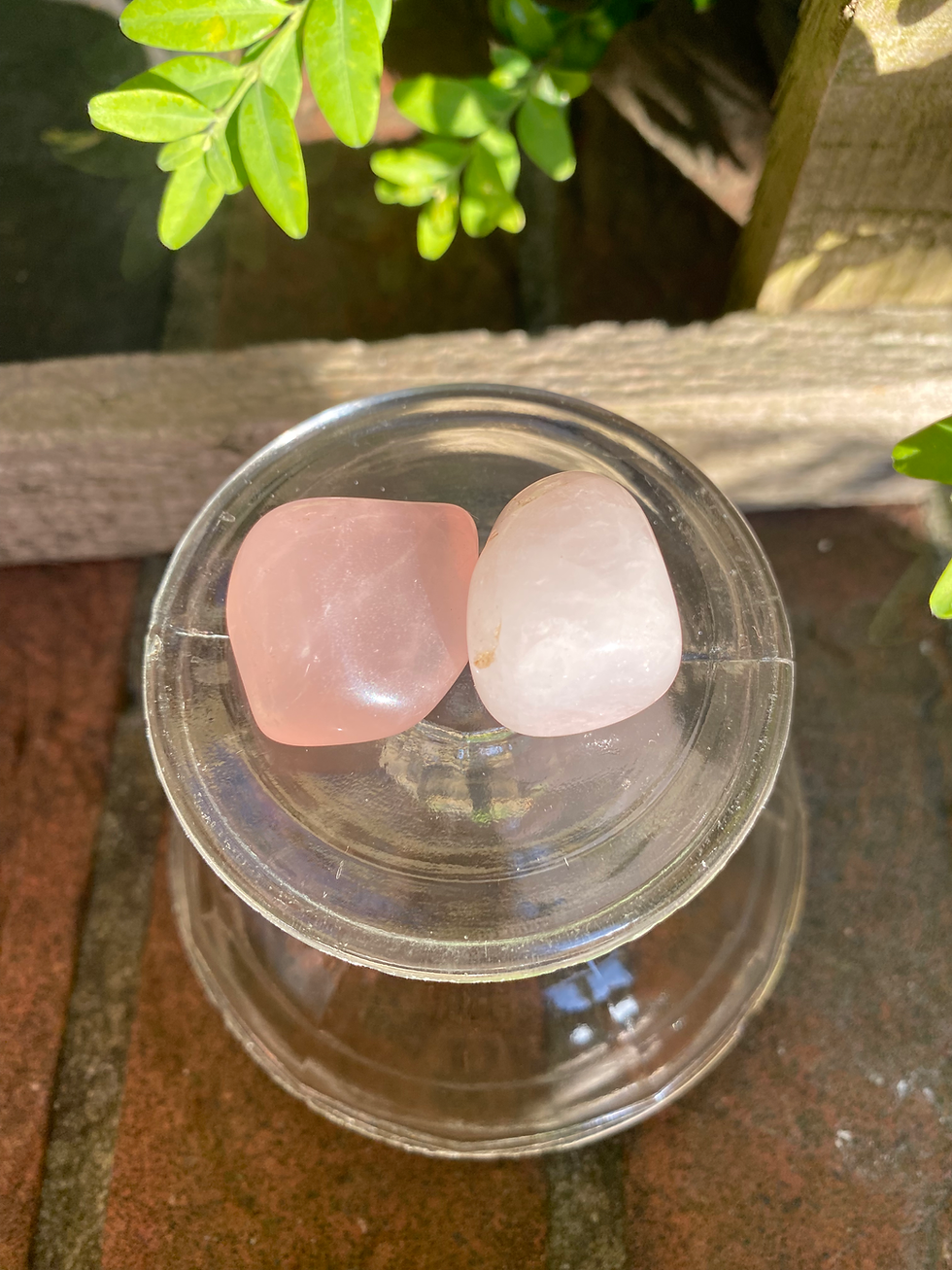 Thumbnail: 2 pink rose quartz stones / medium