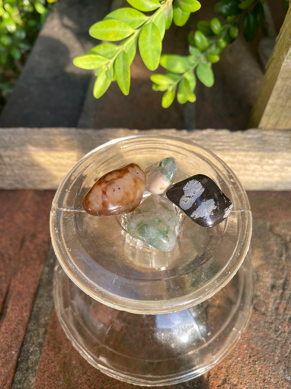 Thumbnail: 4 rainbow agate tumble stones