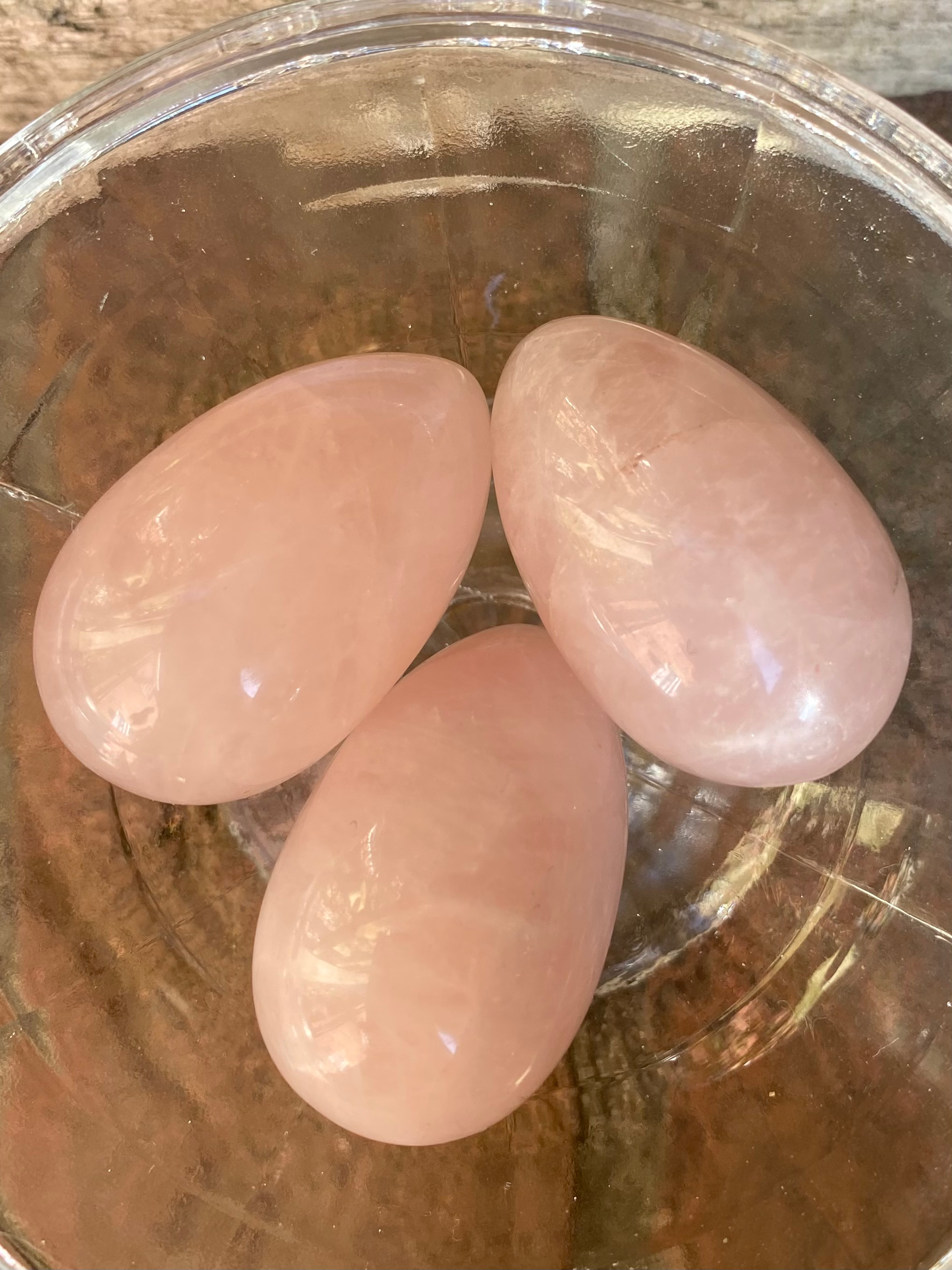 3 rose quartz egg 25mm