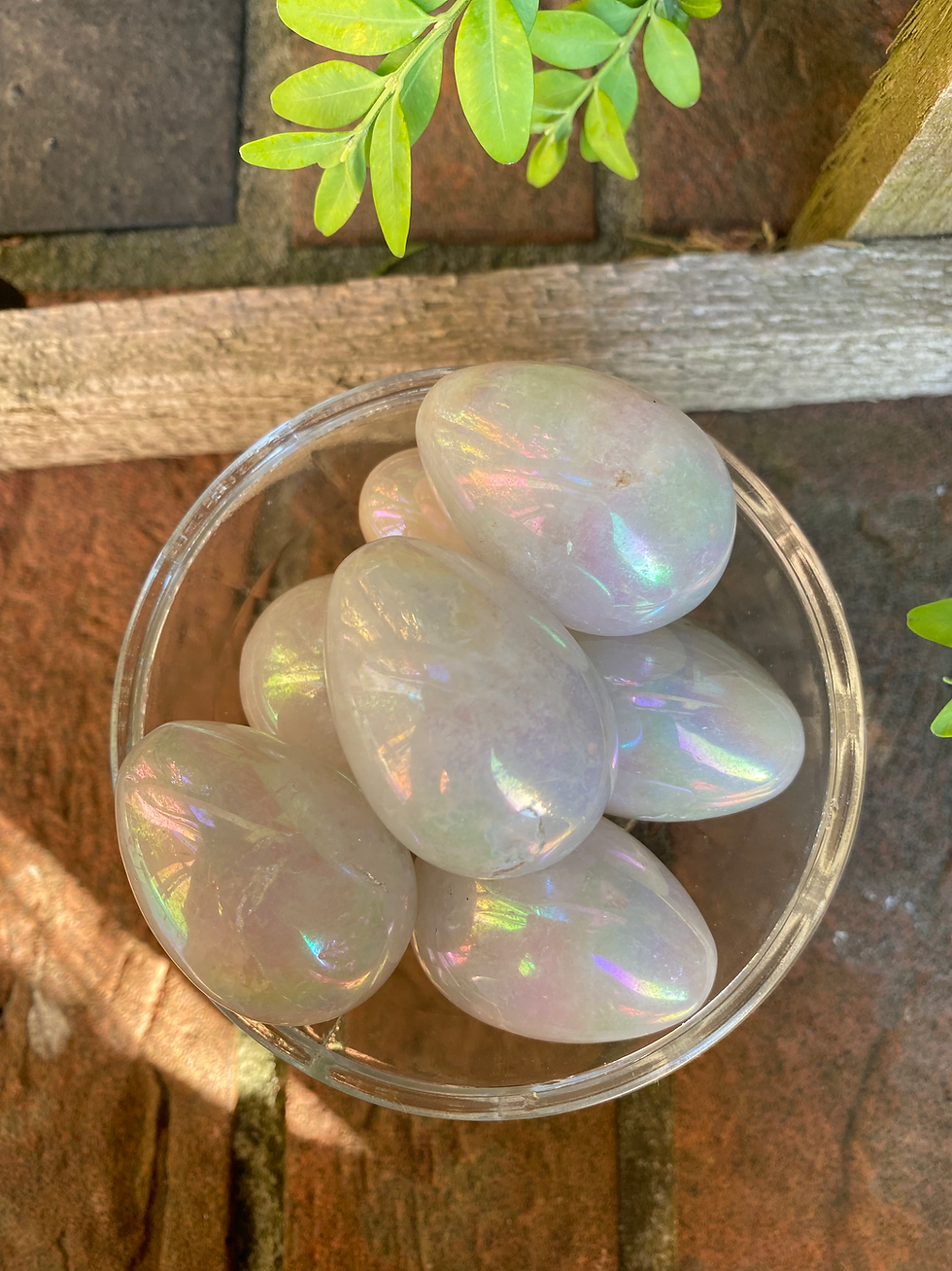 Thumbnail: 2 aura quartz eggs 30mm