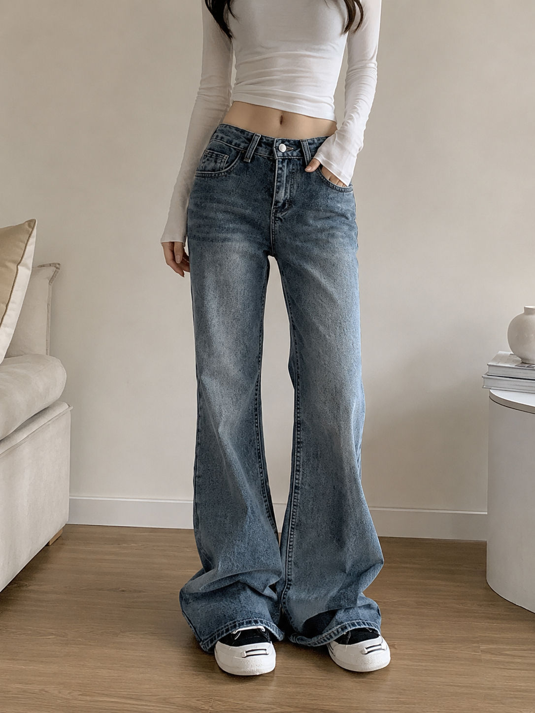Y2K Flared Jeans – Women's High Waist Vintage Bell Bottom Trousers