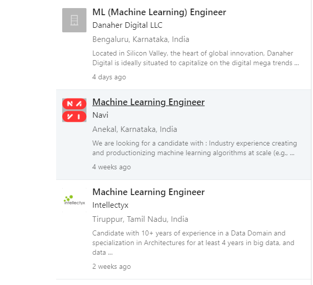 machine learning job offering company