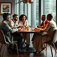 a round table people discussing a matter, realistic humans, diversity.jpg