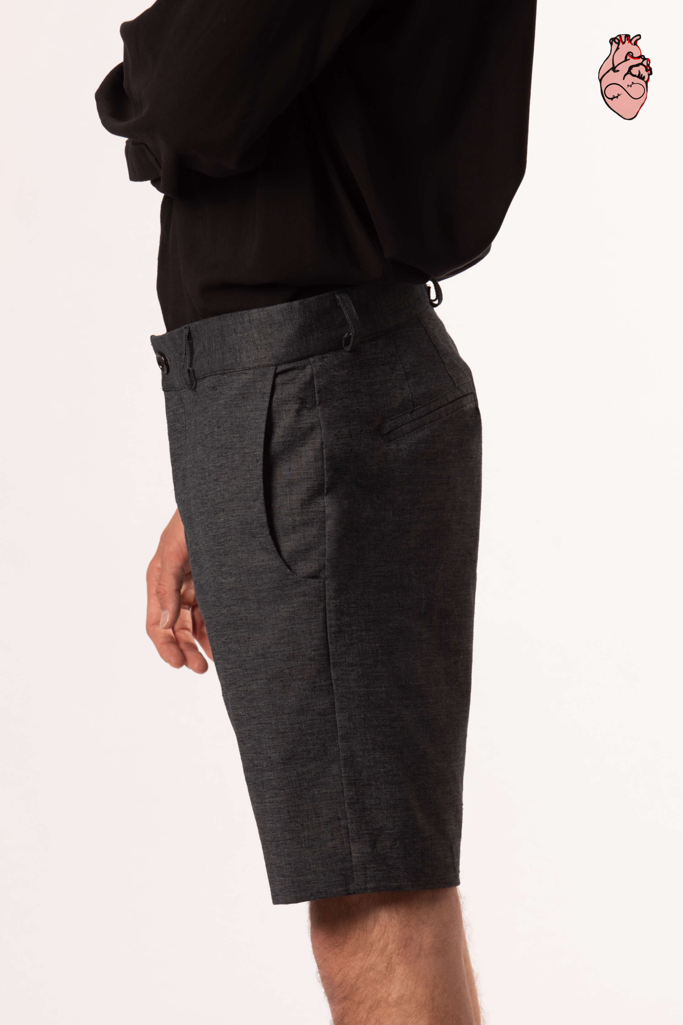 HEMP CLASSIC SHORT TROUSERS  - GRAY