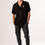 Thumbnail: VISCOSE LOSSE SHORT SHIRT -BLACK