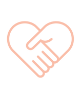 Heart shaped hand shake